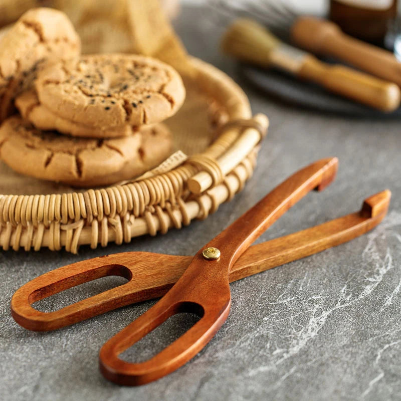 Wooden Kitchen Food Tongs